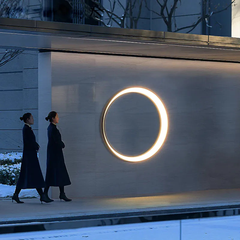 Verthara Premium Stainless Steel Round Moon Outdoor Wall Light IP65