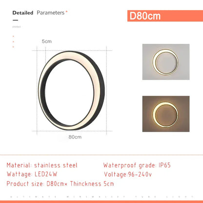 Verthara Premium Stainless Steel Round Moon Outdoor Wall Light IP65