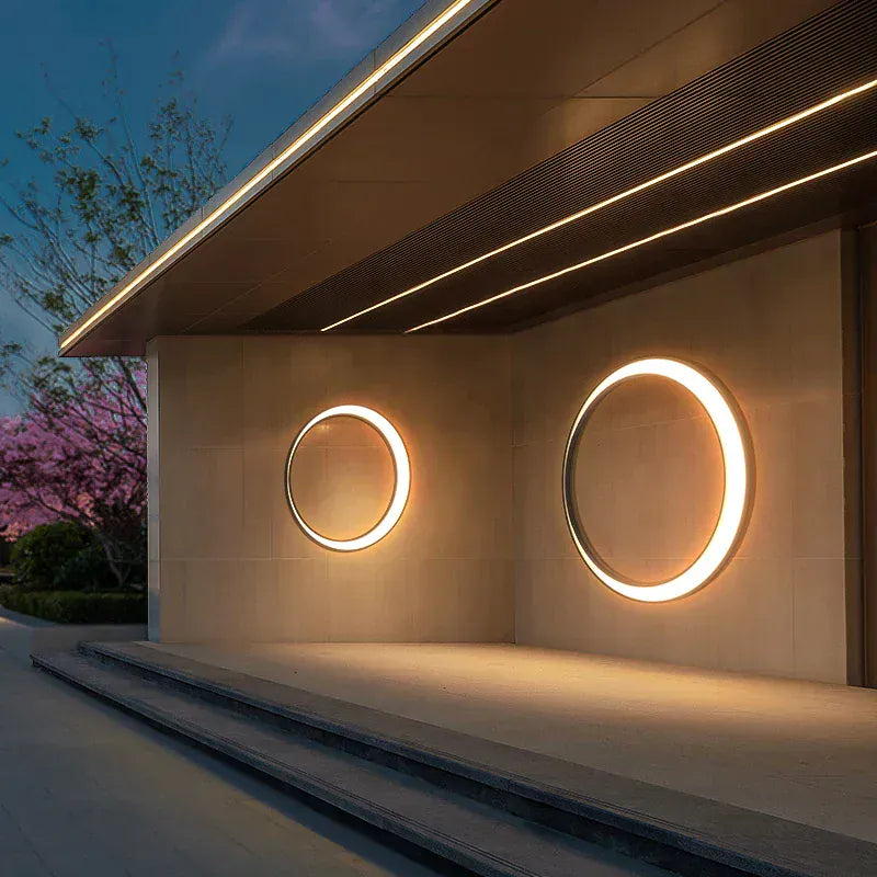 Verthara Premium Stainless Steel Round Moon Outdoor Wall Light IP65