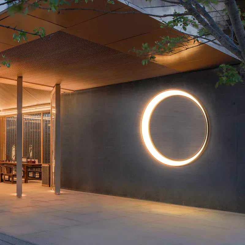 Verthara Premium Stainless Steel Round Moon Outdoor Wall Light IP65