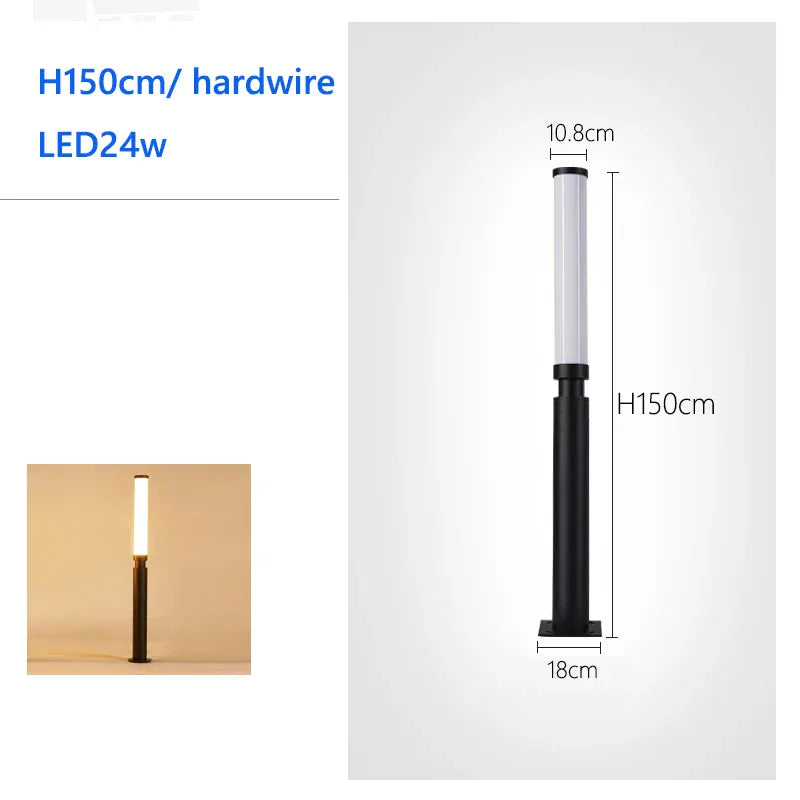 Verthara Premium Super Bright Outdoor LED Landscape Pillar Lamp – Energy Efficient Anti-Corrosion Pathway Lighting for Gardens, Patios, and Parks warm white / H150cm / Yes