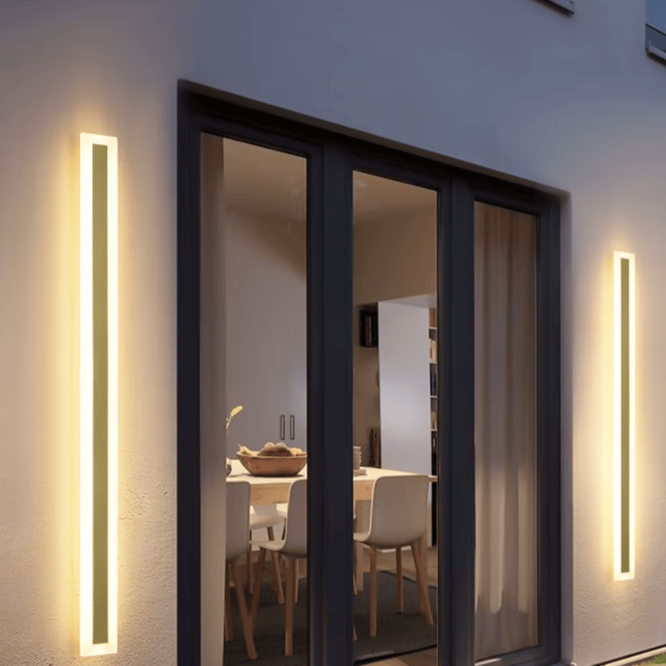 Verthara Premium Tall Gold Aluminium Outdoor LED Wall Light IP65