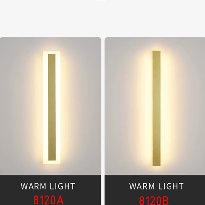 Verthara Premium Tall Gold Aluminium Outdoor LED Wall Light IP65