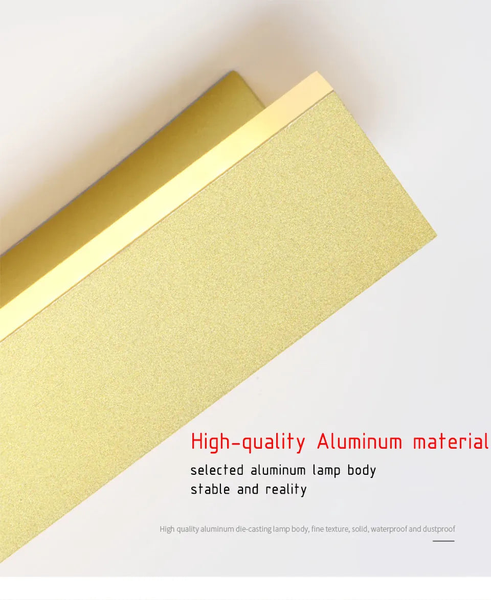 Verthara Premium Tall Gold Aluminium Outdoor LED Wall Light IP65