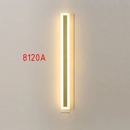 Verthara Premium Tall Gold Aluminium Outdoor LED Wall Light IP65 L30xW8cm 9W / 8120A