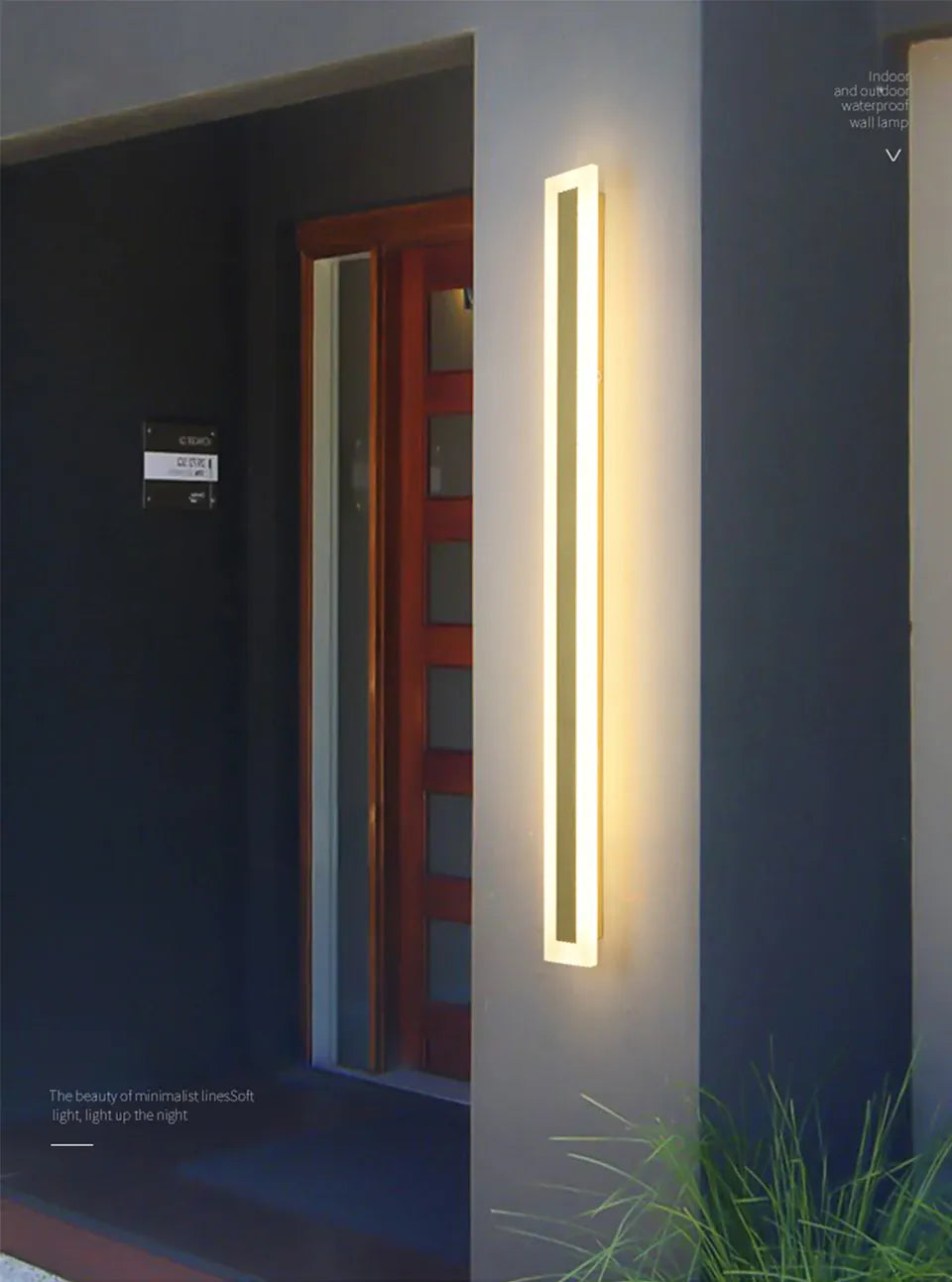 Verthara Premium Tall Gold Aluminium Outdoor LED Wall Light IP65