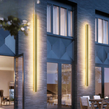 Verthara Premium Tall Gold Aluminium Outdoor LED Wall Light IP65