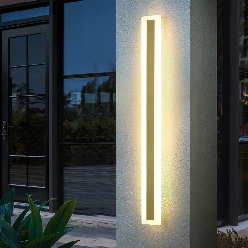 Verthara Premium Tall Gold Aluminium Outdoor LED Wall Light IP65