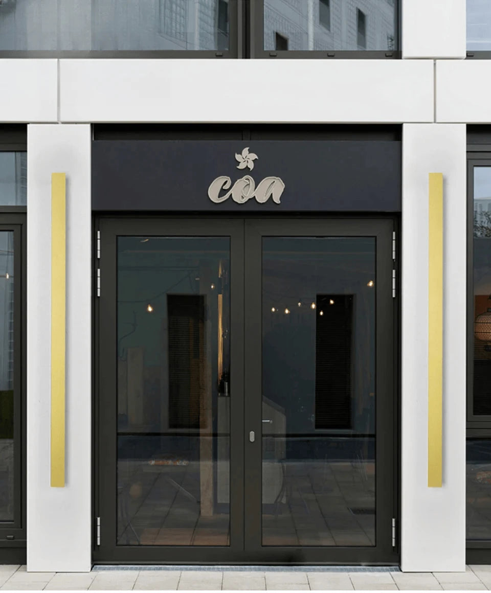 Verthara Premium Tall Gold Aluminium Outdoor LED Wall Light IP65