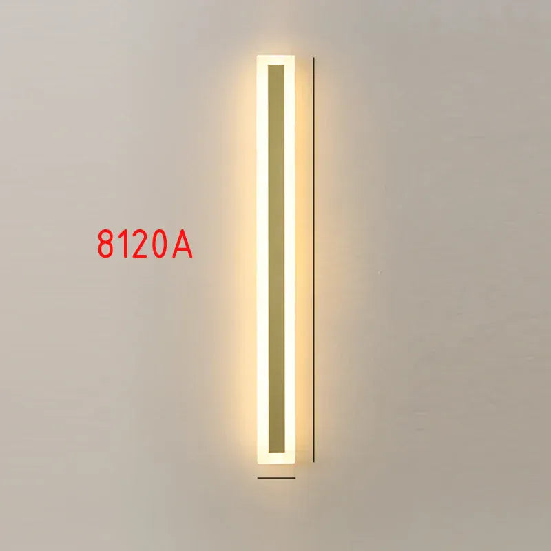 Verthara Premium Tall Gold Aluminium Outdoor LED Wall Light IP65