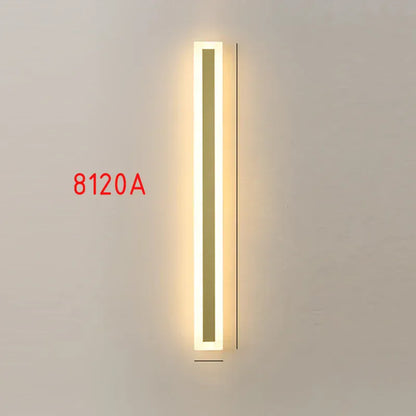 Verthara Premium Tall Gold Aluminium Outdoor LED Wall Light IP65