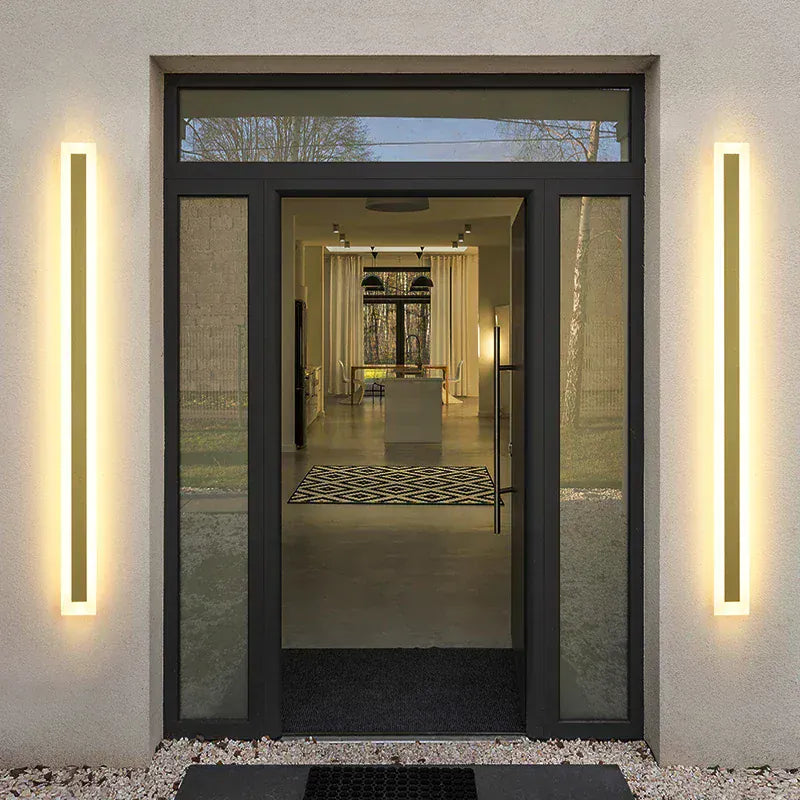 Verthara Premium Tall Gold Aluminium Outdoor LED Wall Light IP65