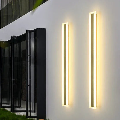 Verthara Premium Tall Gold Aluminium Outdoor LED Wall Light IP65
