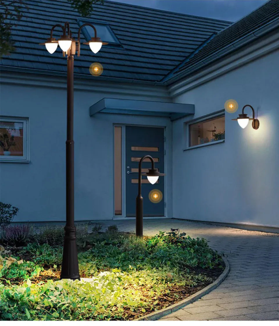 Verthara Premium Three-Head Outdoor Post Light