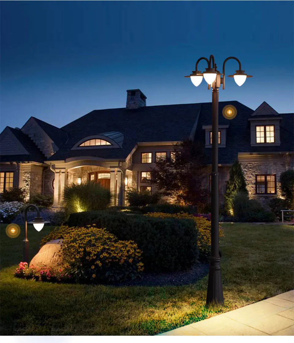 Verthara Premium Three-Head Outdoor Post Light