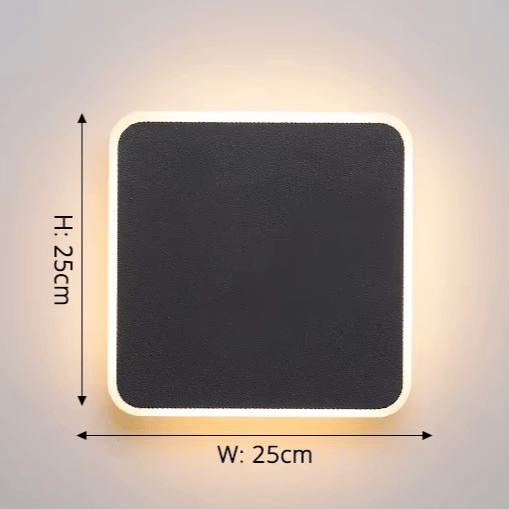 Verthara Premium Touch Sensor Minimalist LED Wall Light A Square Black 25cm / 3 Colors Sensor
