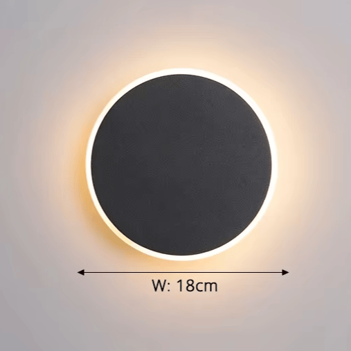 Verthara Premium Touch Sensor Minimalist LED Wall Light A Round Black 18cm / 3 Colors Sensor