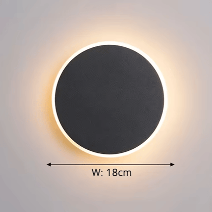 Verthara Premium Touch Sensor Minimalist LED Wall Light A Round Black 18cm / 3 Colors Sensor