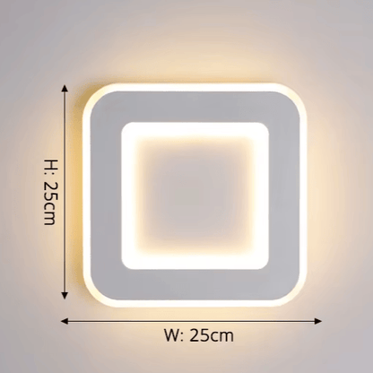 Verthara Premium Touch Sensor Minimalist LED Wall Light B Square White 25cm / 3 Colors Sensor