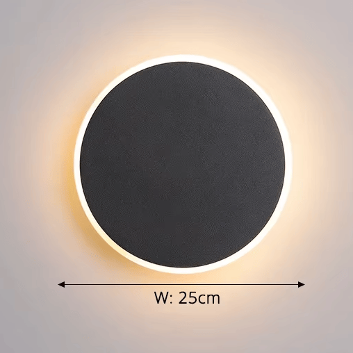 Verthara Premium Touch Sensor Minimalist LED Wall Light A Round Black 25cm / 3 Colors Sensor
