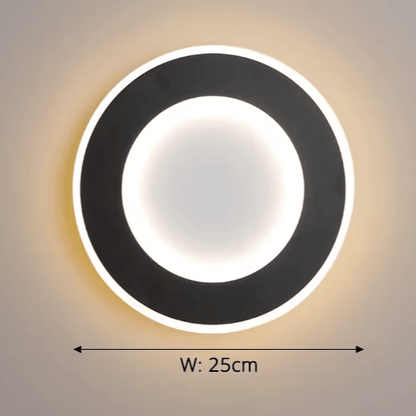Verthara Premium Touch Sensor Minimalist LED Wall Light B Round Black 25cm / 3 Colors Sensor