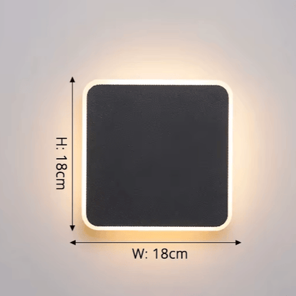 Verthara Premium Touch Sensor Minimalist LED Wall Light A Square Black 18cm / 3 Colors Sensor