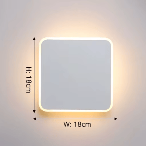 Verthara Premium Touch Sensor Minimalist LED Wall Light A Square White 18cm / 3 Colors Sensor