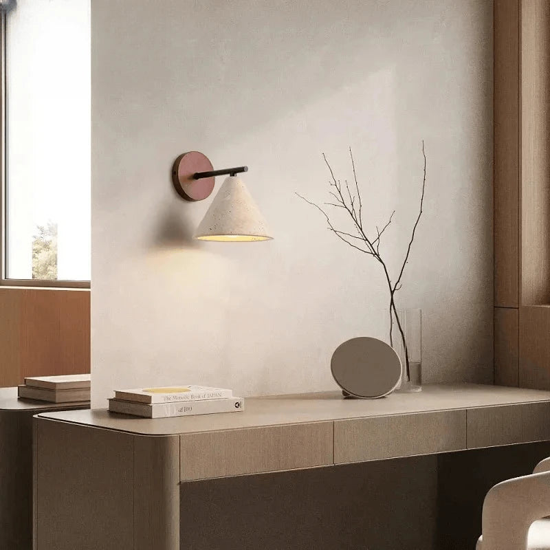 Verthara Premium Travertine Stone Bedside Wall Light