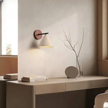 Verthara Premium Travertine Stone Bedside Wall Light