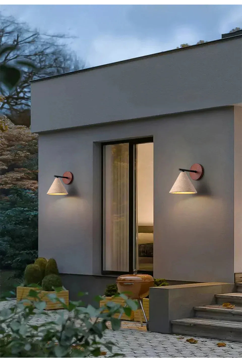 Verthara Premium Travertine Stone Bedside Wall Light