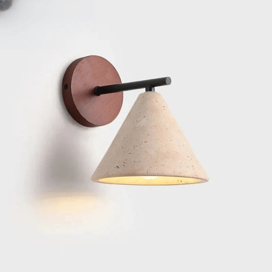Verthara Premium Travertine Stone Bedside Wall Light