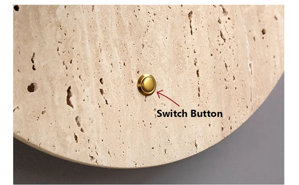 Verthara Premium Travertine Stone & Glass Ball Wall Light