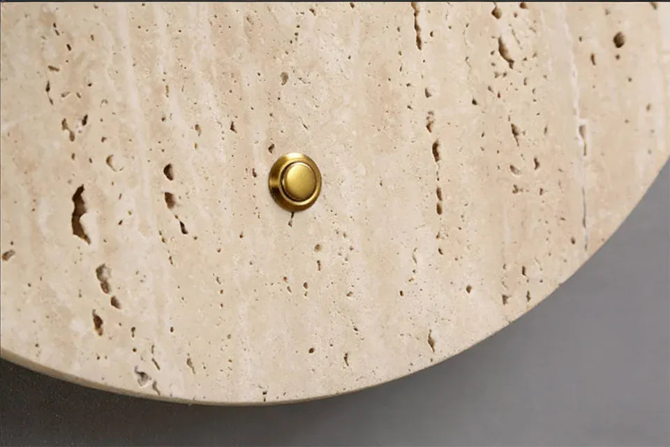 Verthara Premium Travertine Stone & Glass Ball Wall Light