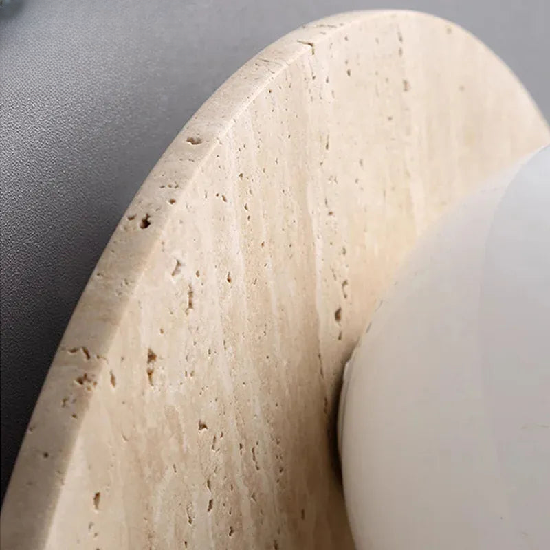 Verthara Premium Travertine Stone & Glass Ball Wall Light