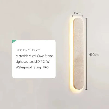 Verthara Premium Travertine Stone Outdoor Linear Wall Light H60cm