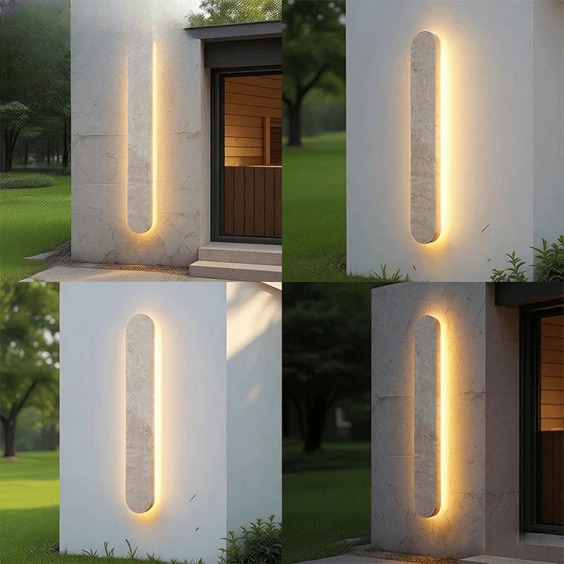 Verthara Premium Travertine Stone Outdoor Linear Wall Light