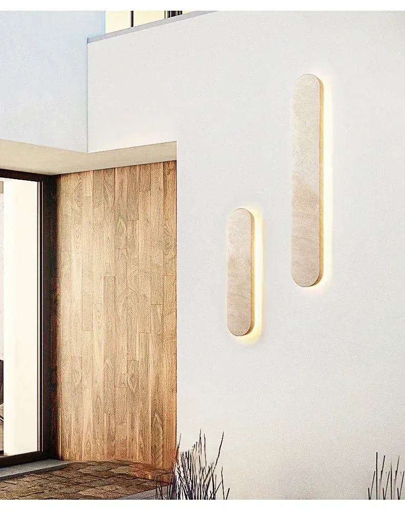 Verthara Premium Travertine Stone Outdoor Linear Wall Light