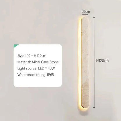 Verthara Premium Travertine Stone Outdoor Linear Wall Light H120cm