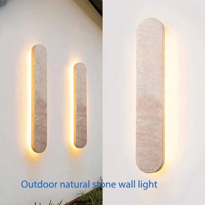Verthara Premium Travertine Stone Outdoor Linear Wall Light