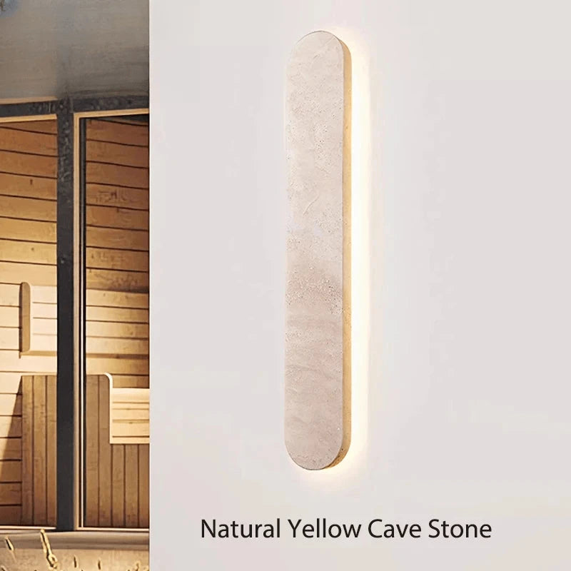Verthara Premium Travertine Stone Outdoor Linear Wall Light