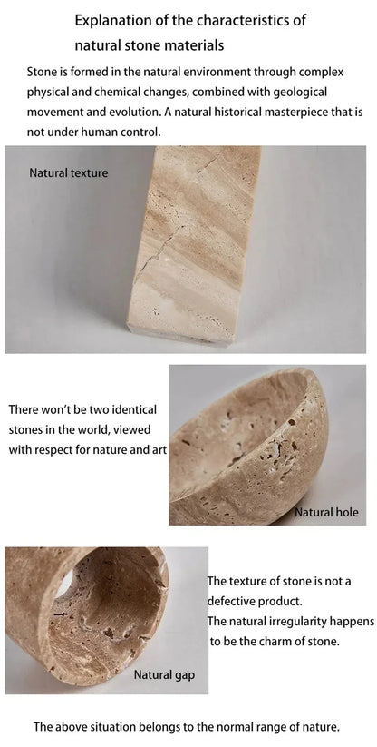 Verthara Premium Travertine Stone & Wood LED Wall Light