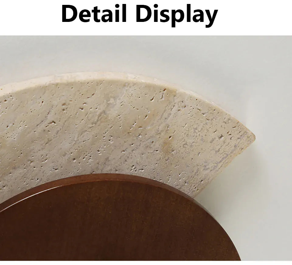 Verthara Premium Travertine Stone & Wood LED Wall Light