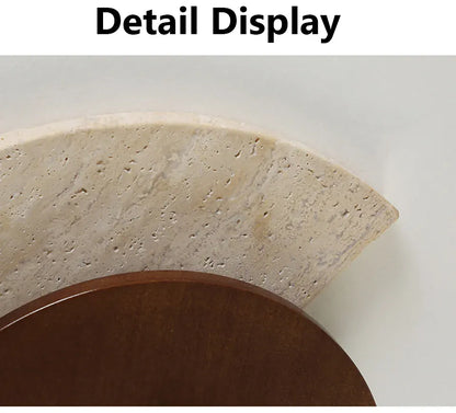 Verthara Premium Travertine Stone & Wood LED Wall Light