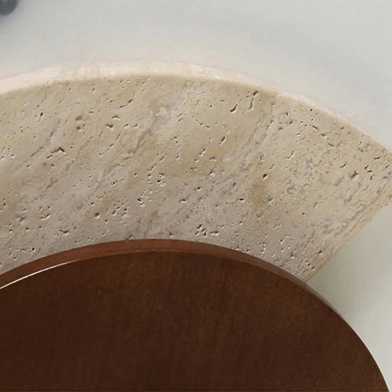 Verthara Premium Travertine Stone & Wood LED Wall Light