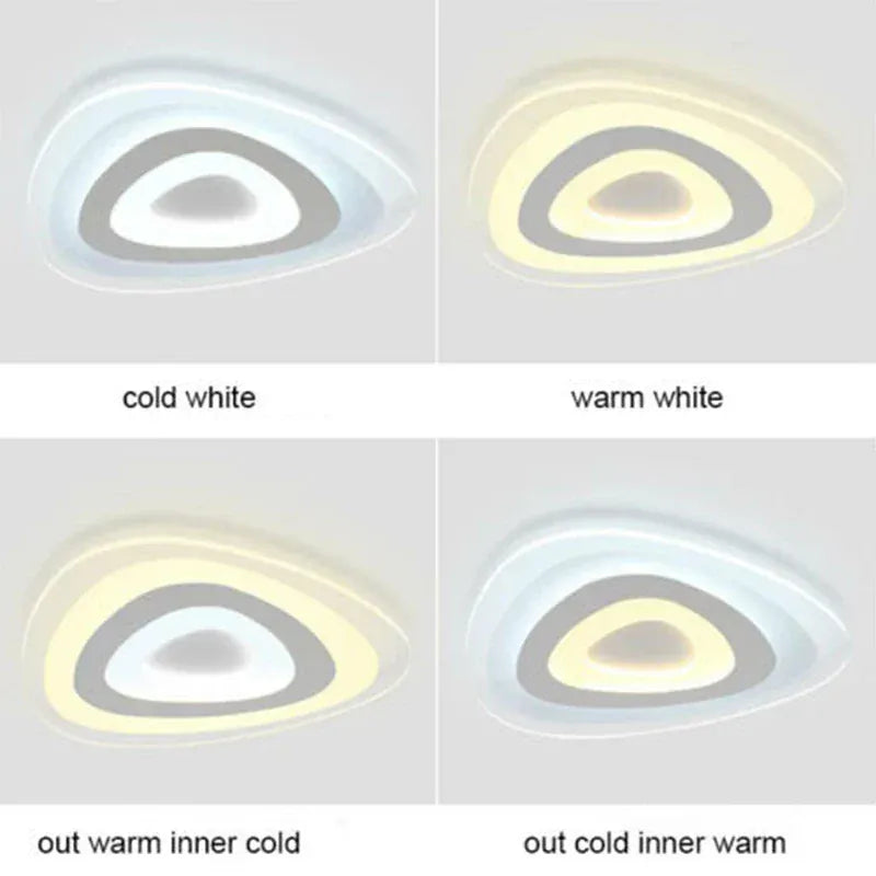 Verthara Premium Ultra-Thin Flush Mount LED Ceiling Light – Modern Triangle Design - Warm/Cool White - Energy Efficient - Multiple Wattage Options