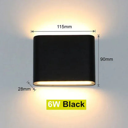 Verthara Premium Up & Down Outdoor Wall Sconce cool white / 6W Black