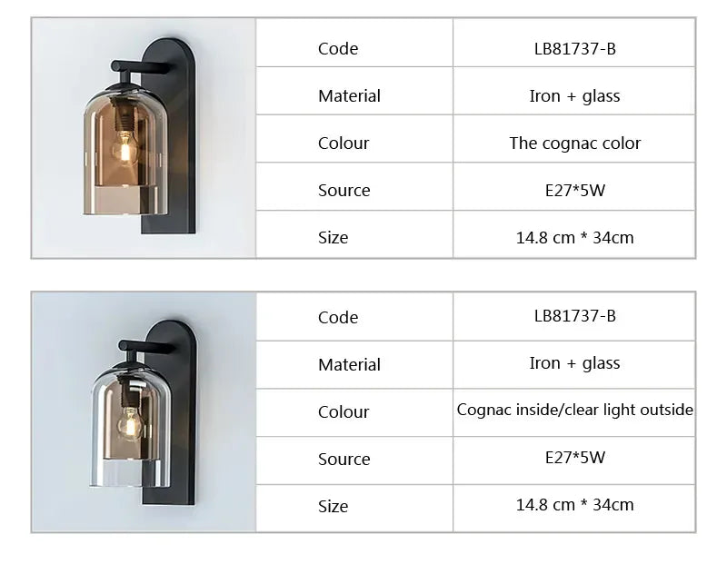 Verthara Premium Vintage Glass Indoor Wall Light