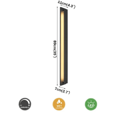Verthara Premium Vintage LED Outdoor Wall Light - Stainless Steel - Triac Dimming - Waterproof - Modern Linear Design - 110-240V