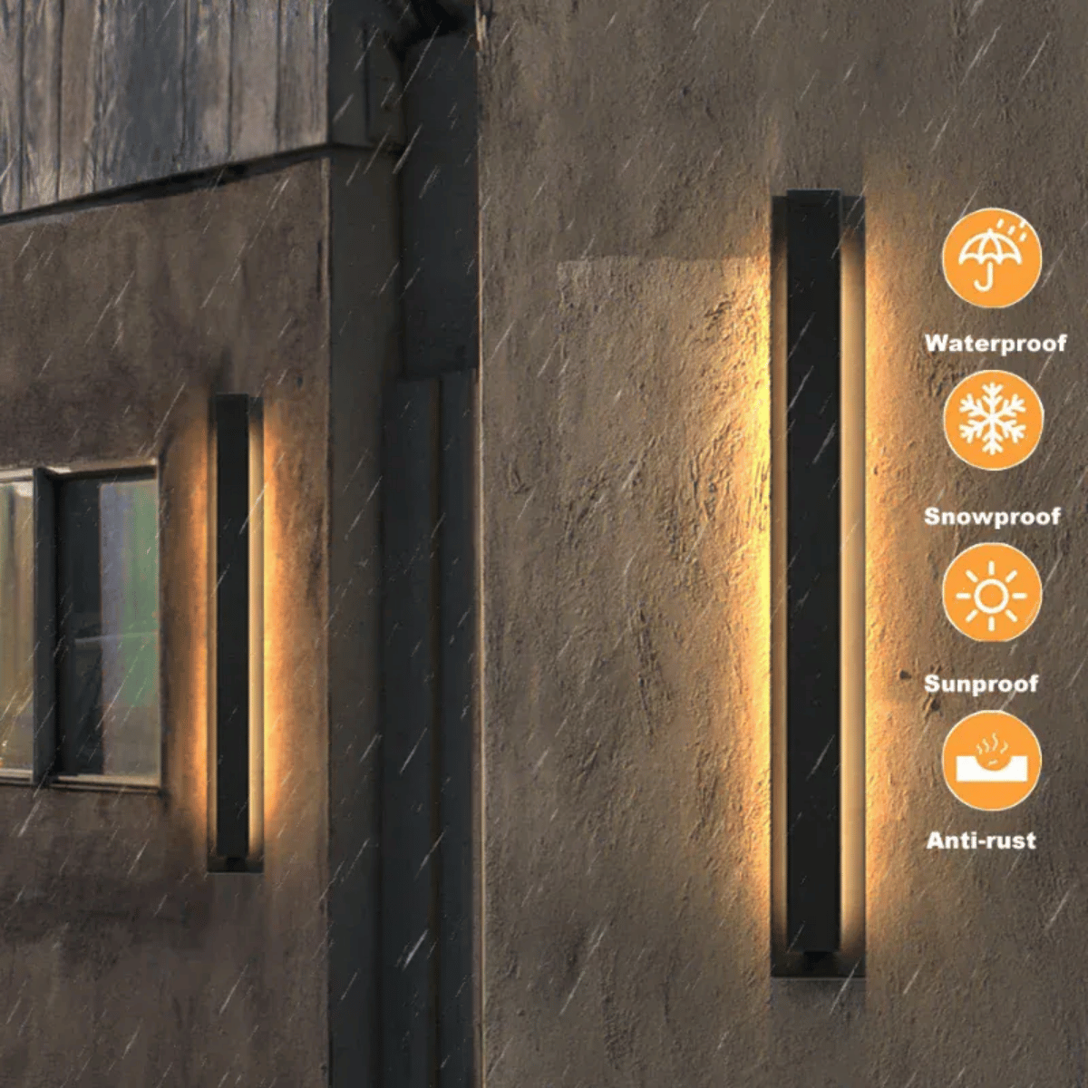 Verthara Premium Vintage LED Outdoor Wall Light - Stainless Steel - Triac Dimming - Waterproof - Modern Linear Design - 110-240V