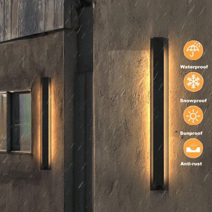 Verthara Premium Vintage LED Outdoor Wall Light - Stainless Steel - Triac Dimming - Waterproof - Modern Linear Design - 110-240V